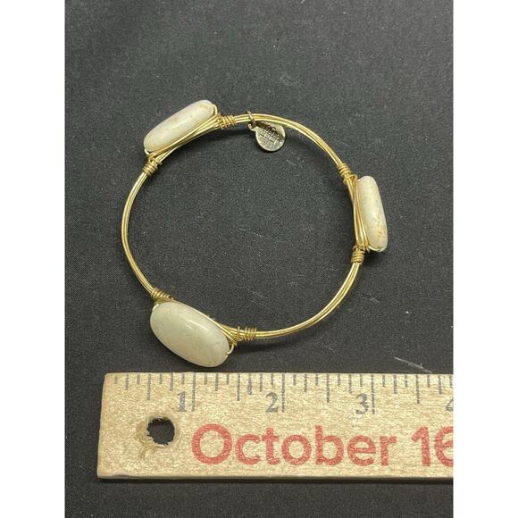 (3) Bourbon And Boweties Gold Tone Bangle Bracelets With Glass Stones SEE PICS - Picture 5 of 12